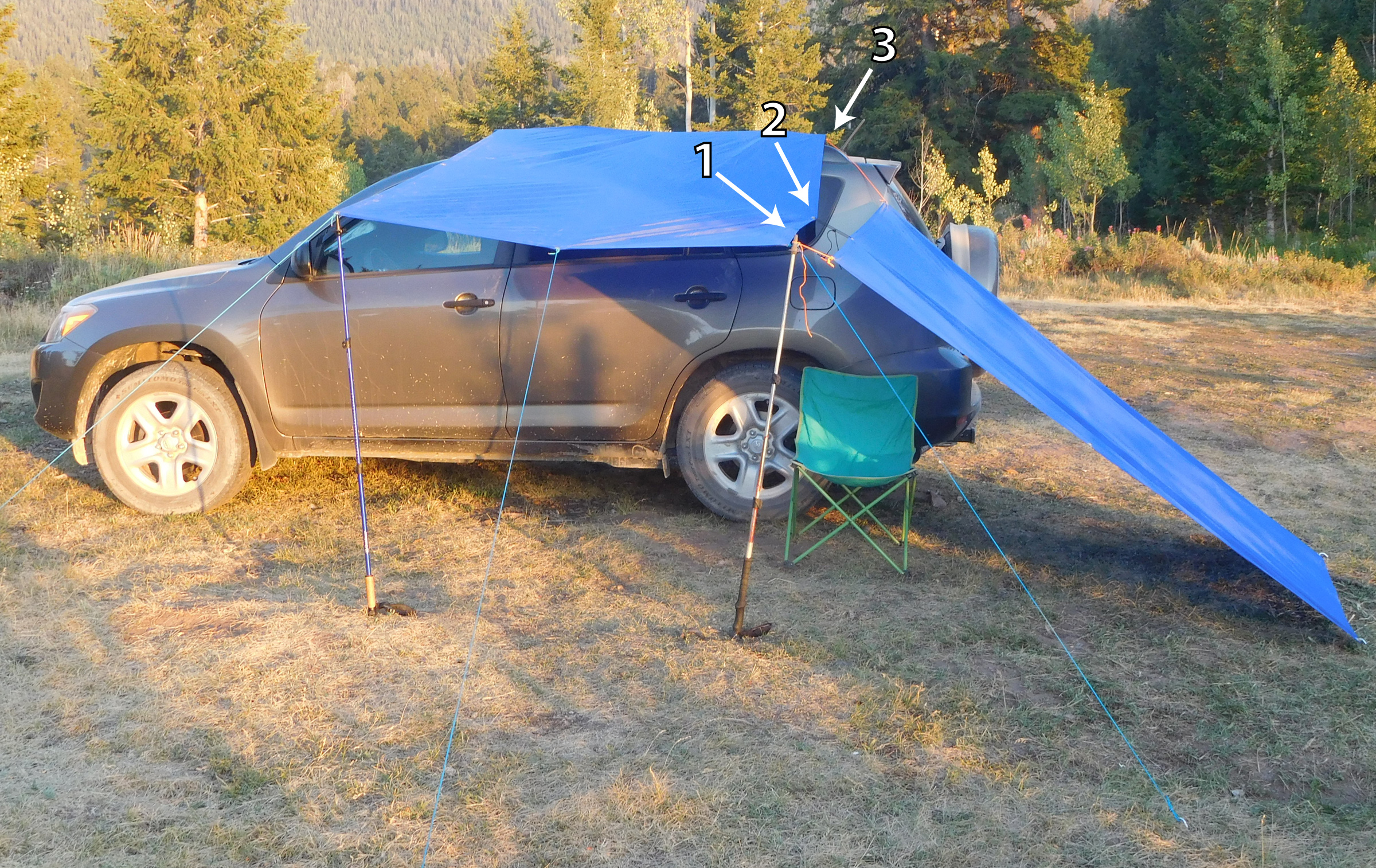 The Side Wall Tarp Attached To The Side Of The Awning Tarp With The