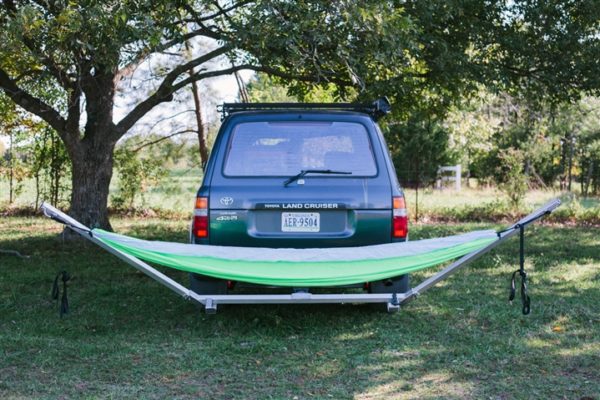 Above: The Hitchhiker hitch-mounted hammock stand