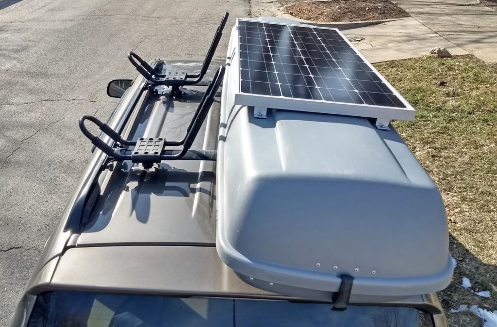 Mounting a Solar Panel to a Car’s Rooftop Cargo Box | SUV RVing